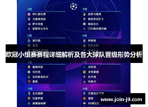 欧冠小组赛赛程详细解析及各大球队晋级形势分析